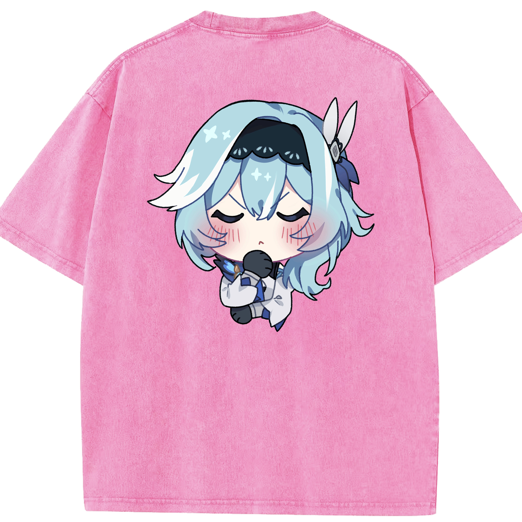 げんし神 优菈 ゆうら genshin Yūra 綿100% ヴィンテージ風 半袖Tシャツ（背面プリント）